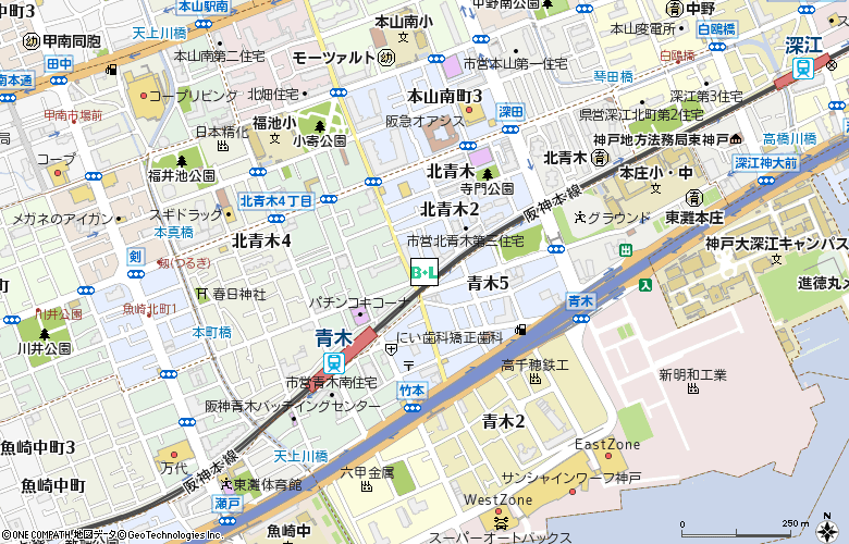 青木メディカルサービス（勝盛眼科）付近の地図